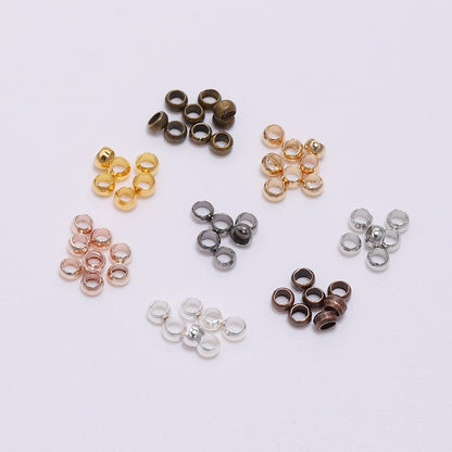 Gold Copper Ball Crimp End Beads 2 2.5 3 mm, 100-500pcs