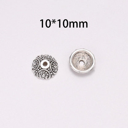 Capuchons de perles en tore de fleur en alliage de 10 mm, 20 pièces