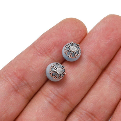 Capuchons de perles de fleurs creuses antiques à 7 pétales de 8 mm, 100 pièces