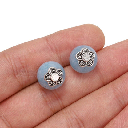 Capuchons de perles en fleur de prunier sculptées de 8,5 mm, 100 pièces