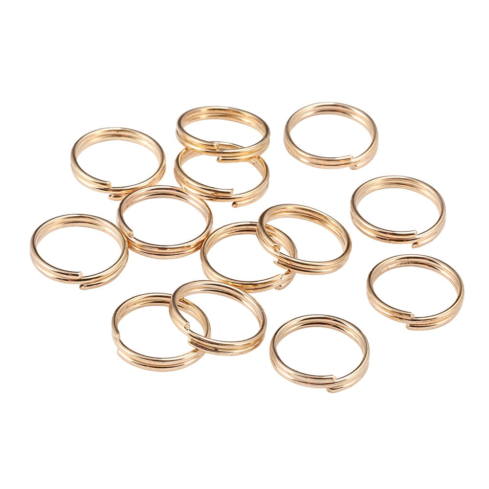 4-12mm Gold Double Loop Ringsб 50-200pcs