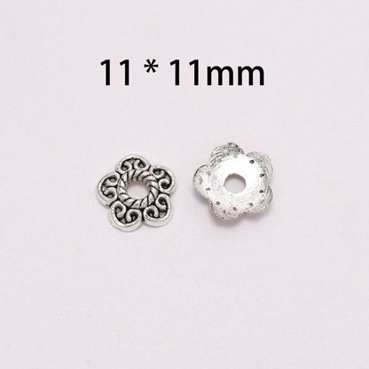 11mm Peach Heart Flower Torus Bead Caps, 50pcs