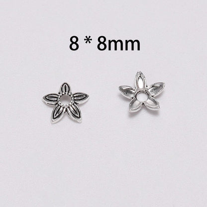 8mm Star Antique Flower Bead Caps, 100pcs