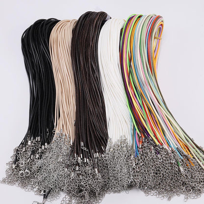 1.5mm Colorful Fauxs Leather Cord Adjustable Braided Rope, 10Pcs Lot