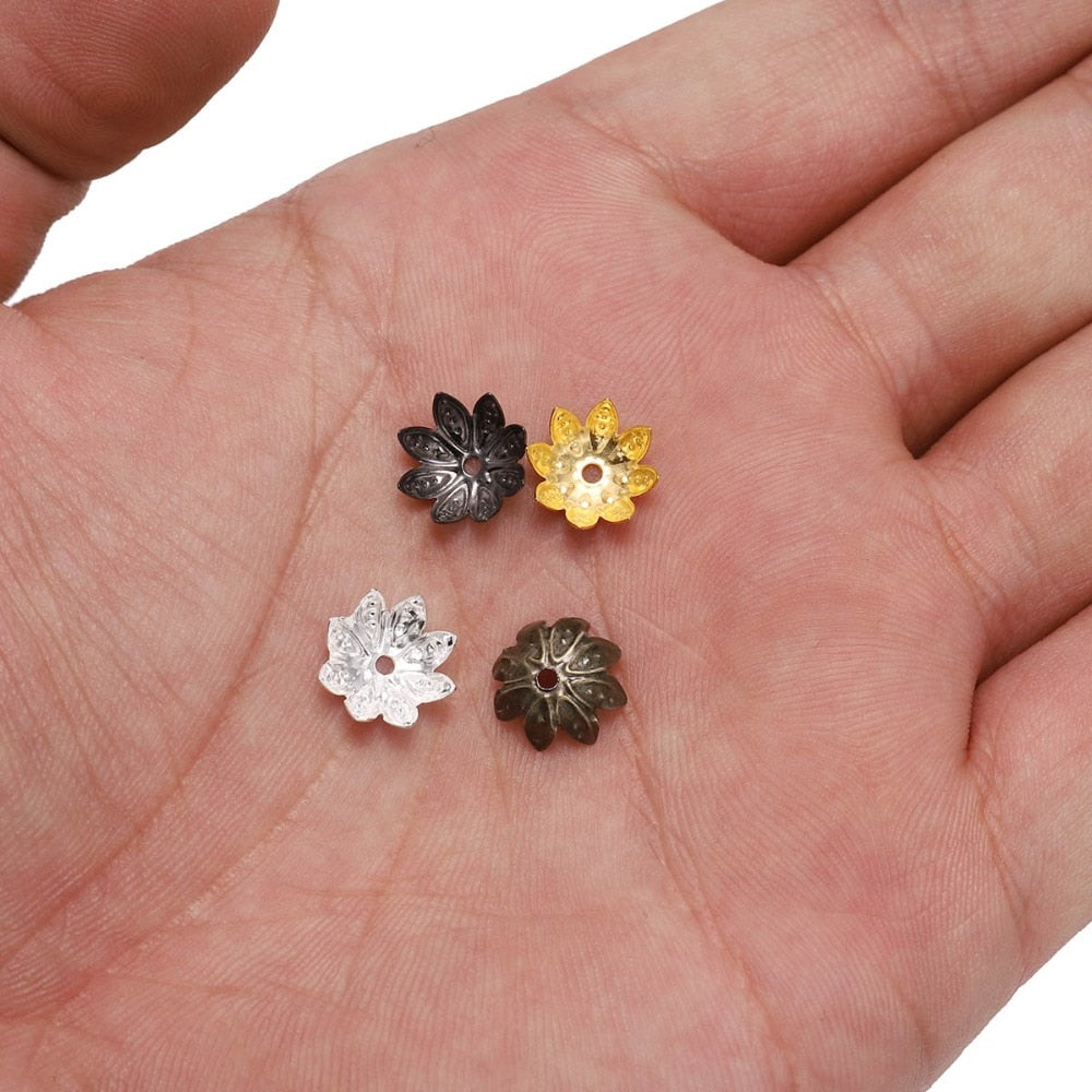 8, 10mm Lotus Flower Spacer Bead Caps, 200pcs