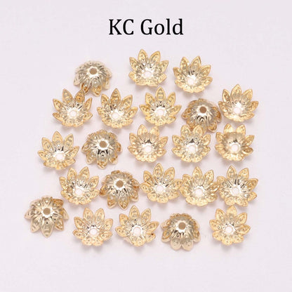 8, 10mm Lotus Flower Spacer Bead Caps, 200pcs