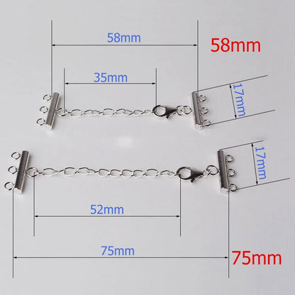 925 Sterling Silver 3-Strand Extender Clasp for Bracelets & Necklaces