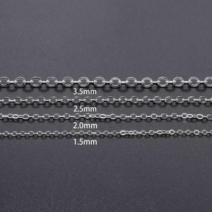 1.5 2mm Oval Link Necklace Chain, 5m lot