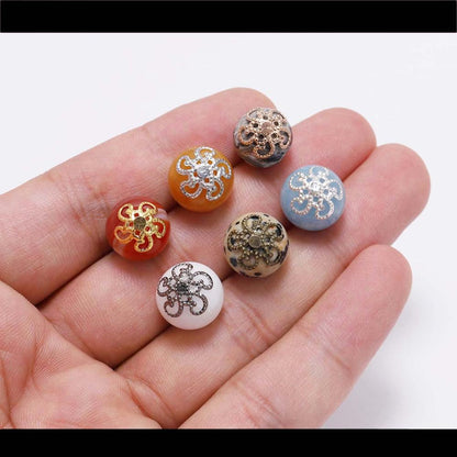 8, 10mm Gold Metal Hollow Flower Bead Caps, 100pcs