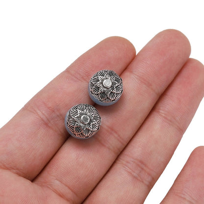 12mm Antique Lotus Flower Bead Caps, 20pcs