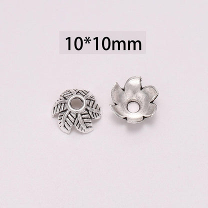 Capuchons de perles de fleurs à 6 pétales de 10 mm, 20 pièces