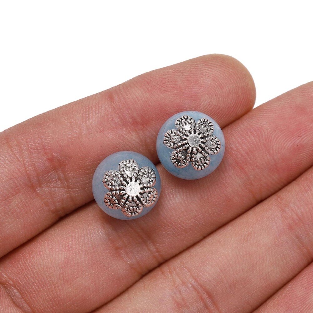 Capuchons de perles de fleurs antiques à 6 pétales de 10 mm, 50 pièces