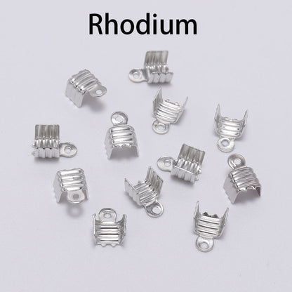 Cord End Tip Fold Over Three-wire Clasp, 200pcs