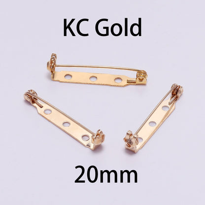 20pcs 20-32mm Brooch Base Back Bar Badge Holder