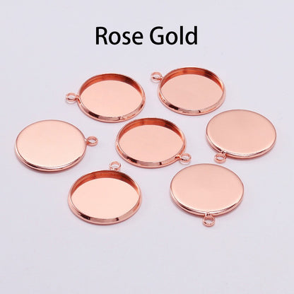 20pcs 10 12 16mm Round Cabochon Base Tray