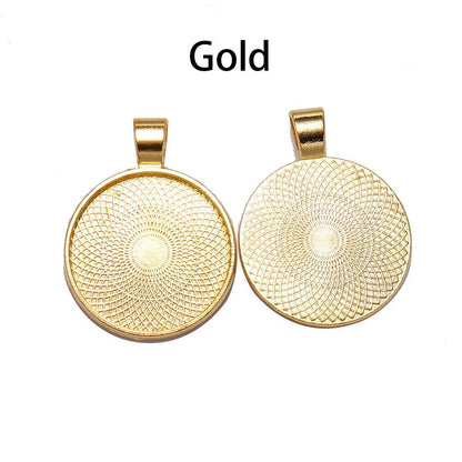 10pcs 25mm Gold Necklace Cabochon Base Tray