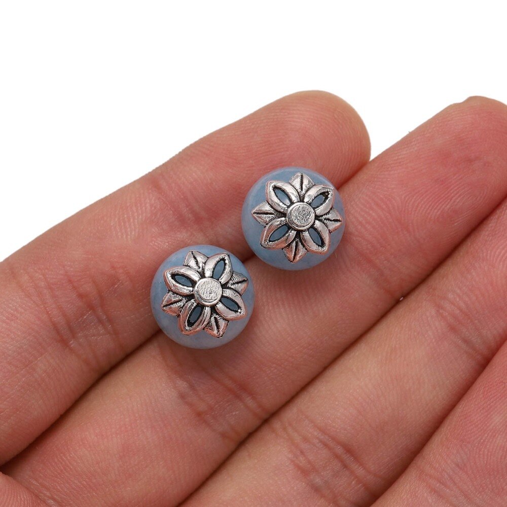 10 mm Hohlblumen-Perlenkappen mit 8 Blütenblättern, 20 Stück