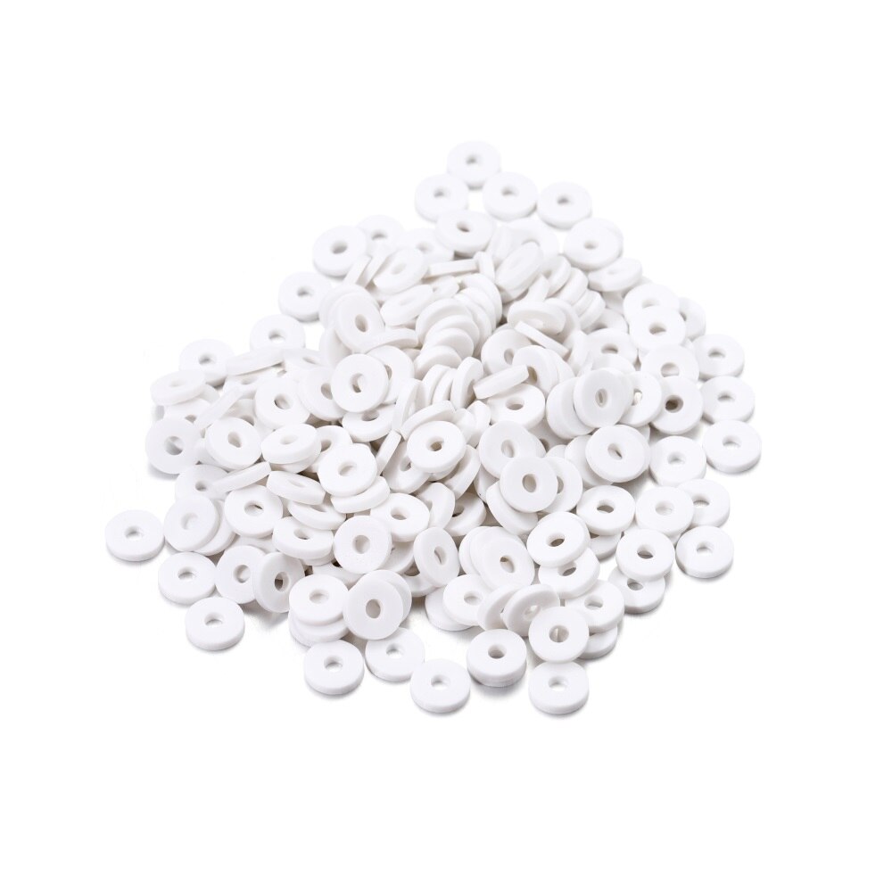 Perles d'argile en résine polymère rondes et plates de 6 mm