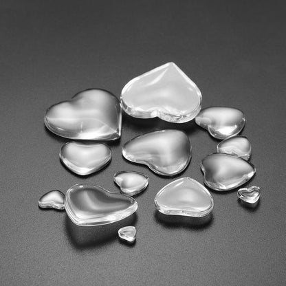 10-50pcs Heart Glass Cabochon 6-30mm for Jewelry