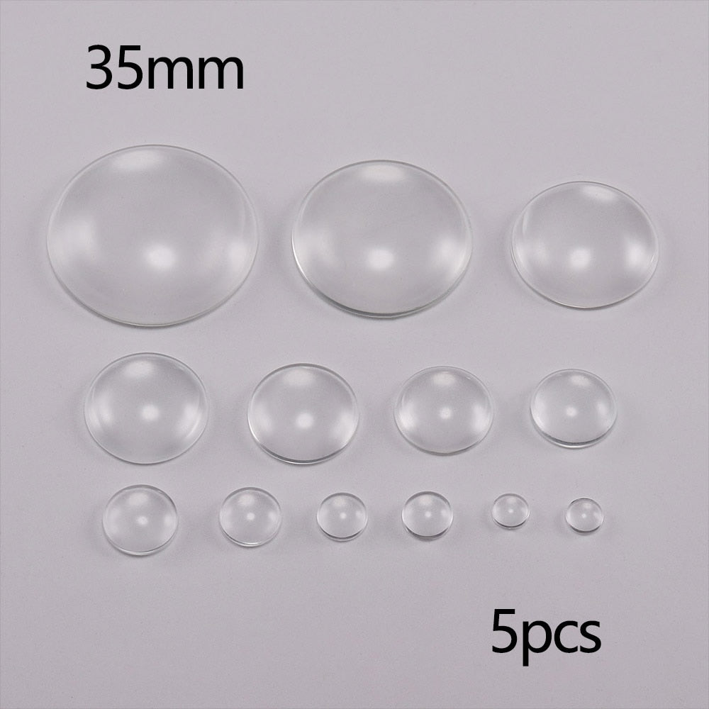 5-50Pcs Assorted Transparent Glass Cabochons