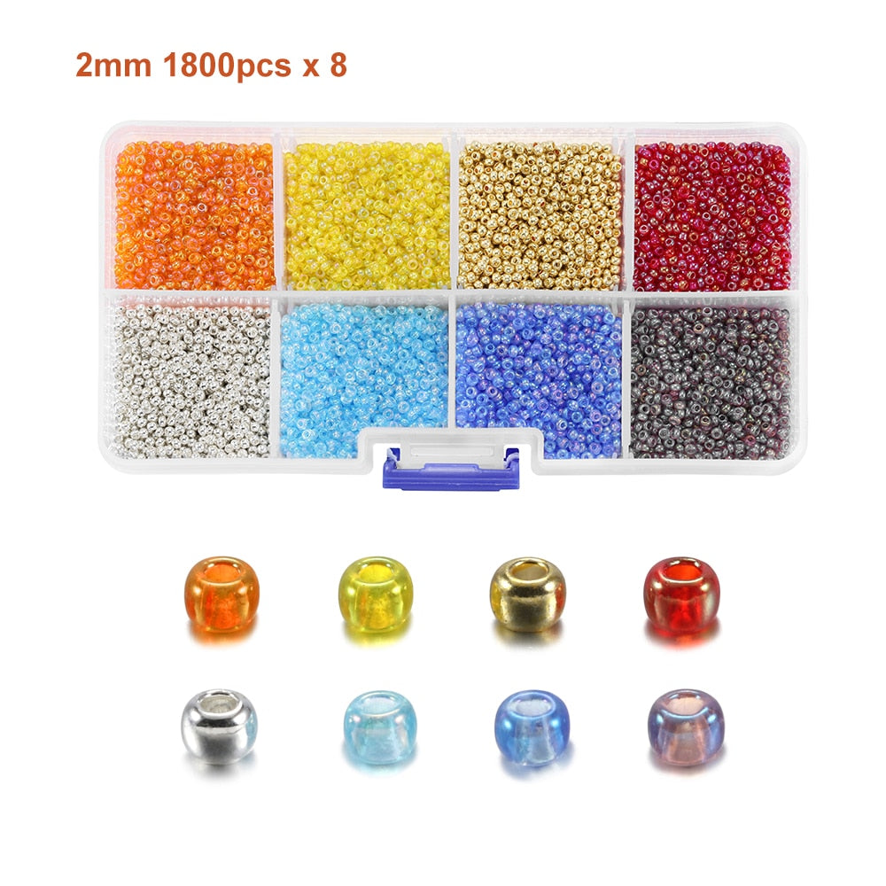 2mm Czech Glass Seed Beads Set