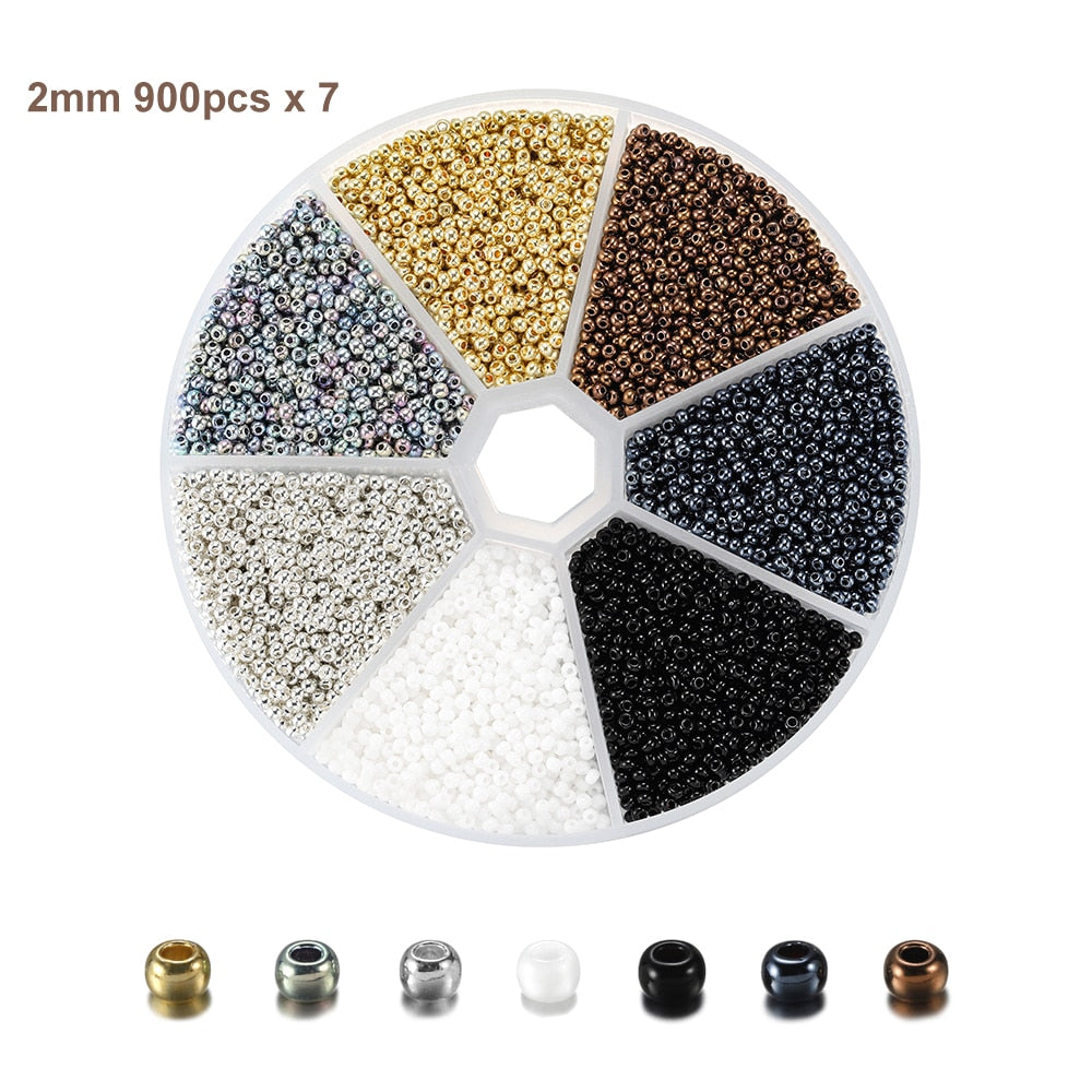2mm Glass Seed Beads 6300pcs Set