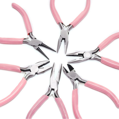 Pink Jewelry Pliers for Beadwork & Wire Cutting