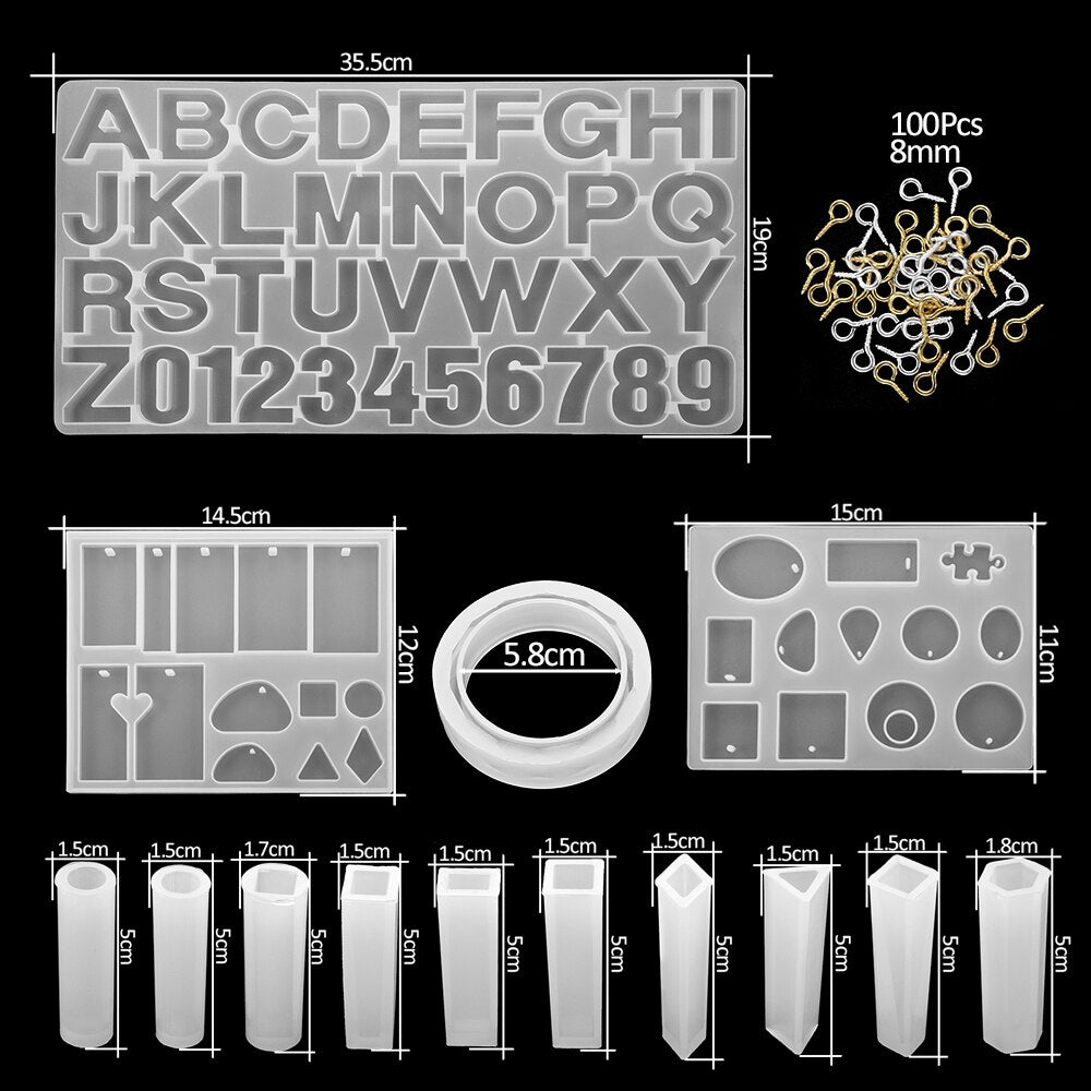 Epoxy Casting Molds Sets, 15-348Pcs