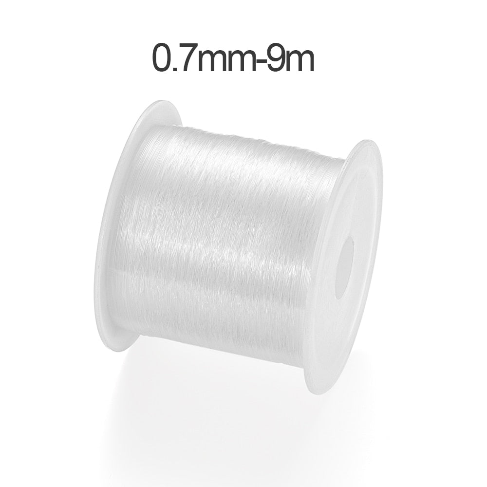 Cordon de cristal transparent de 0,2 à 1 mm, non extensible, 1 pièce