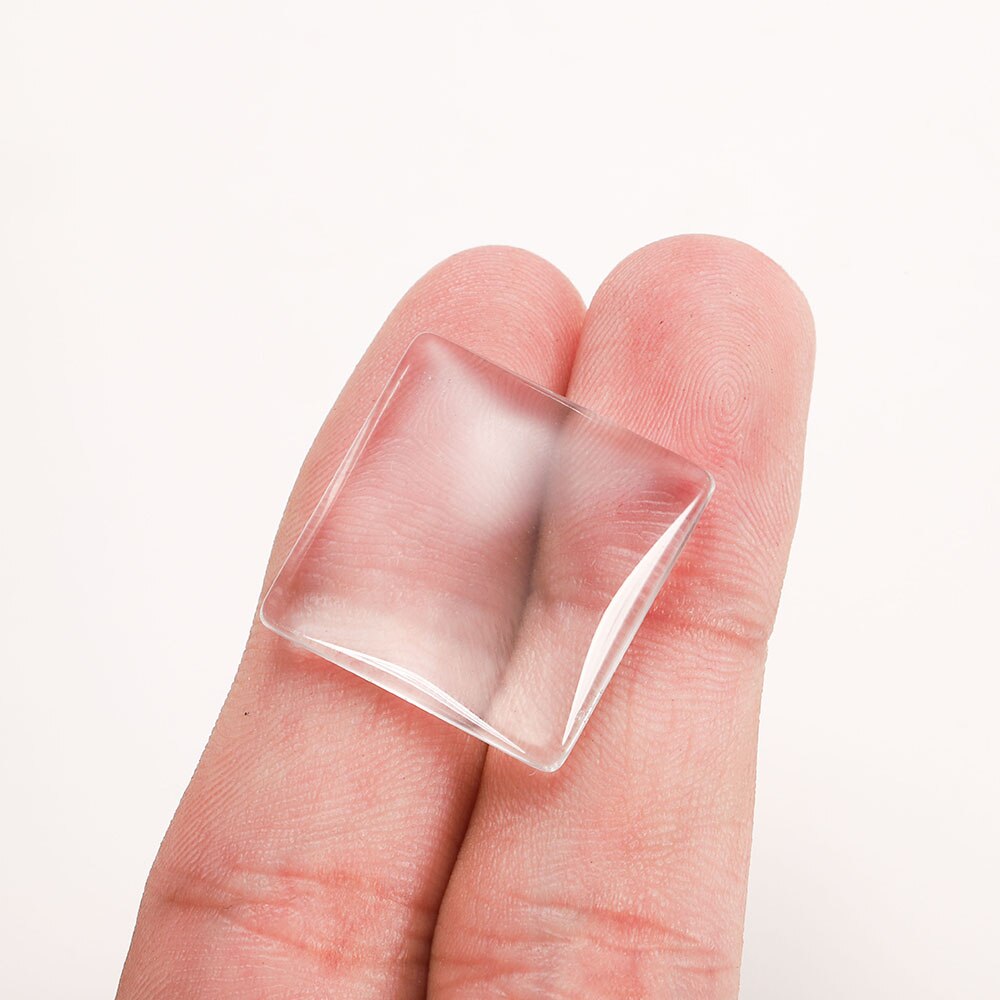 5–50 Stück 6–40 mm klare, quadratische Glas-Cabochons