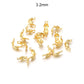 Stainless Steel Connector Clasp Gold Ball Chain End Crimps, 100pcs