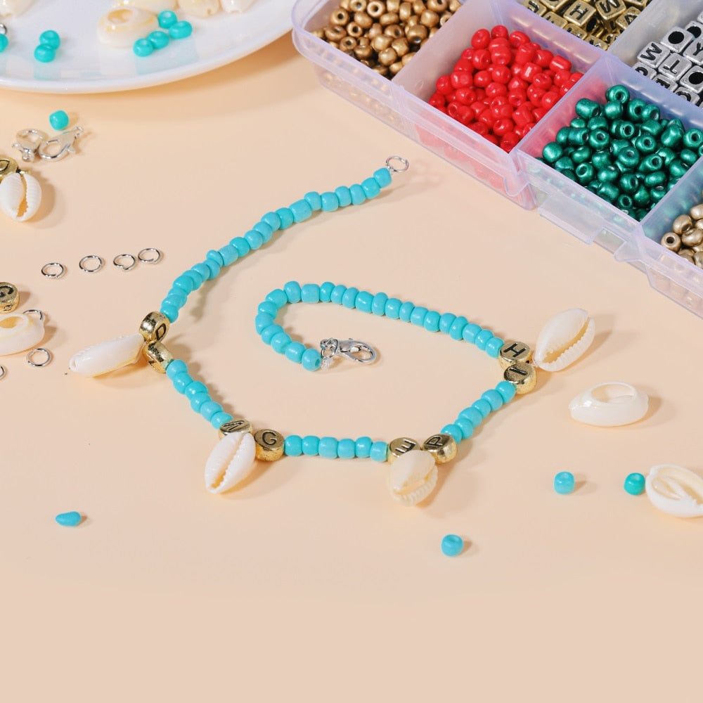 Kit de fabrication de bijoux en perles de lettres tressées