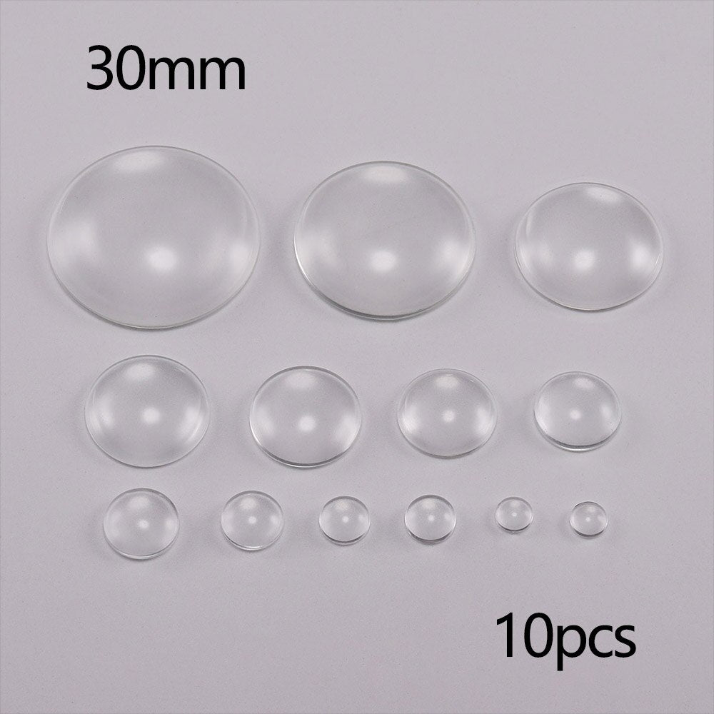 5–50 verschiedene transparente Glas-Cabochons