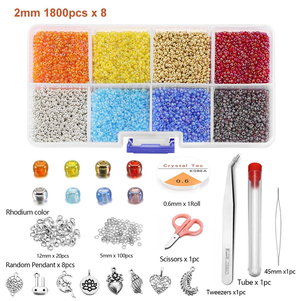 2mm Czech Glass Seed Beads Set