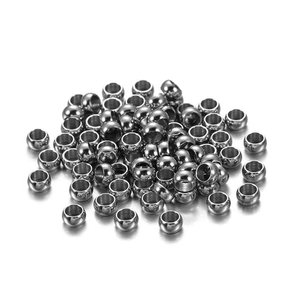 Perles d'espacement de bouchon en acier inoxydable 1.5 2.5 4mm, 120pcs