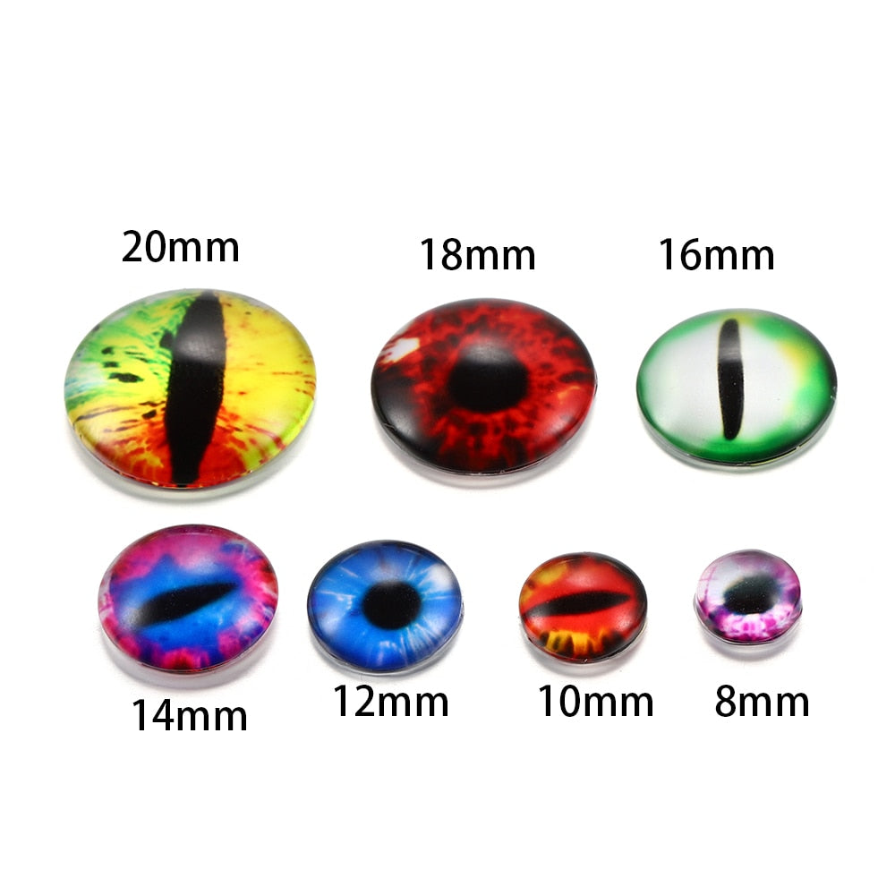 Cabochon en verre de couleurs mélangées, 20 pièces, 8-20mm, pour bricolage