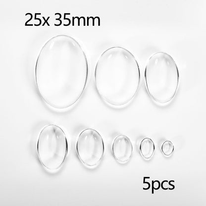 5 à 50 cabochons en verre transparent assortis