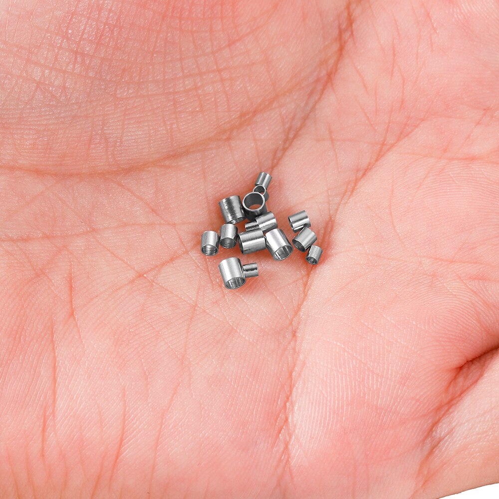 Perles de tube à sertir d'espacement de bouchon 1.5-4.0mm, 120-150pcs