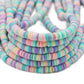 6mm Mixed Color Flat Round Polymer Clay Beads