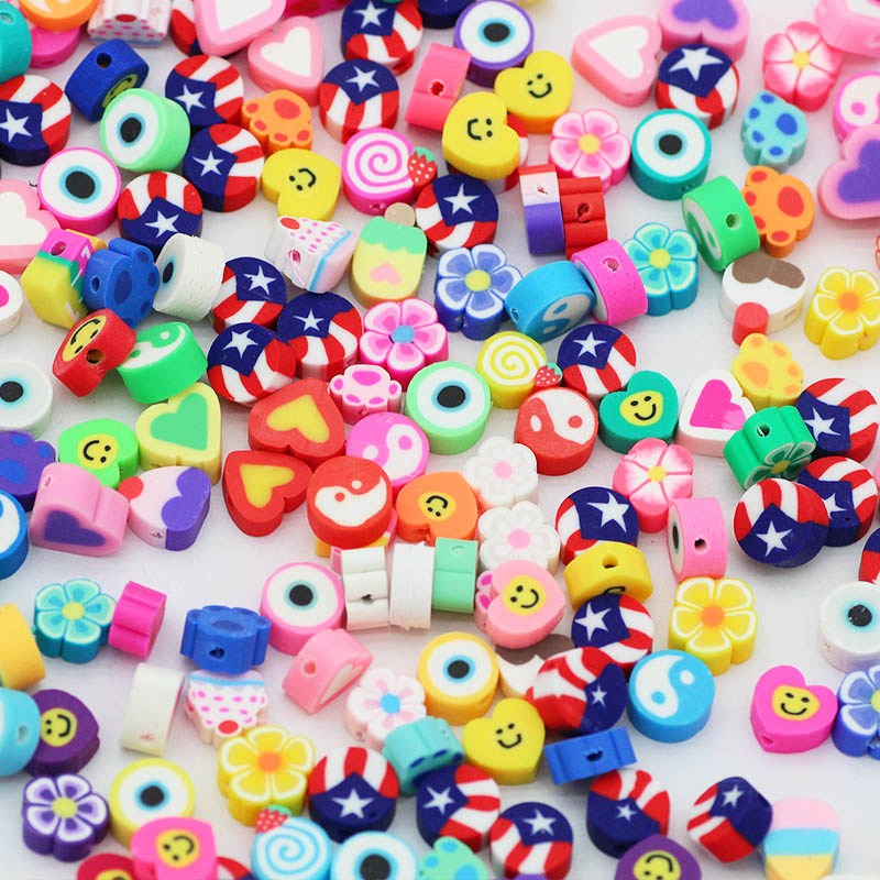 50pcs Polymer Clay Beads - Flowers, Fruits & More! 🌺🍇 – RainbowShop for  Craft