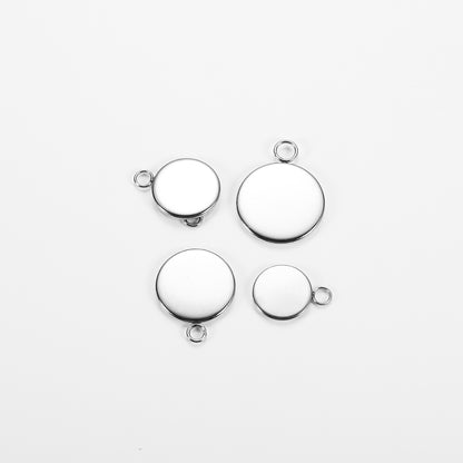 6-25mm Round Steel Pendant & Earring Base, 20pcs