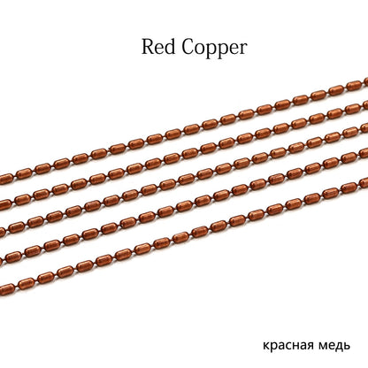 1.5mm Gold Bulk Copper Cylindrical Bead Chain, 2M lot