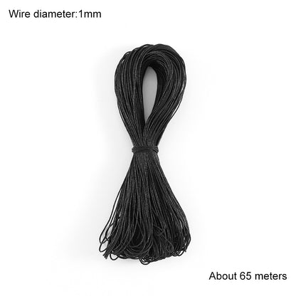 1 mm Polyester Braided Rope, Beaded Cord Wax, 65m lot