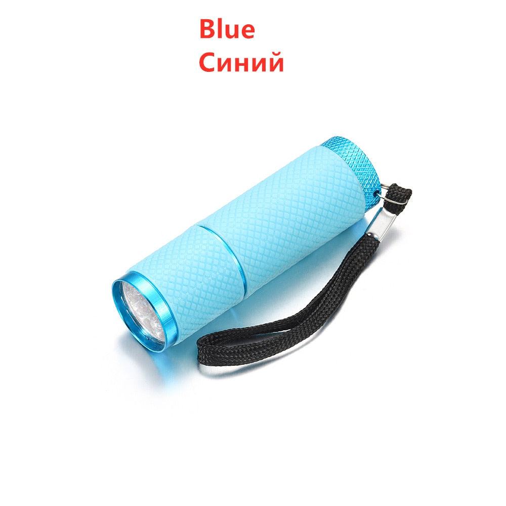 4-Farben-9-LED-UV-Taschenlampe für UV-Harzhärtung und Klebstoffe