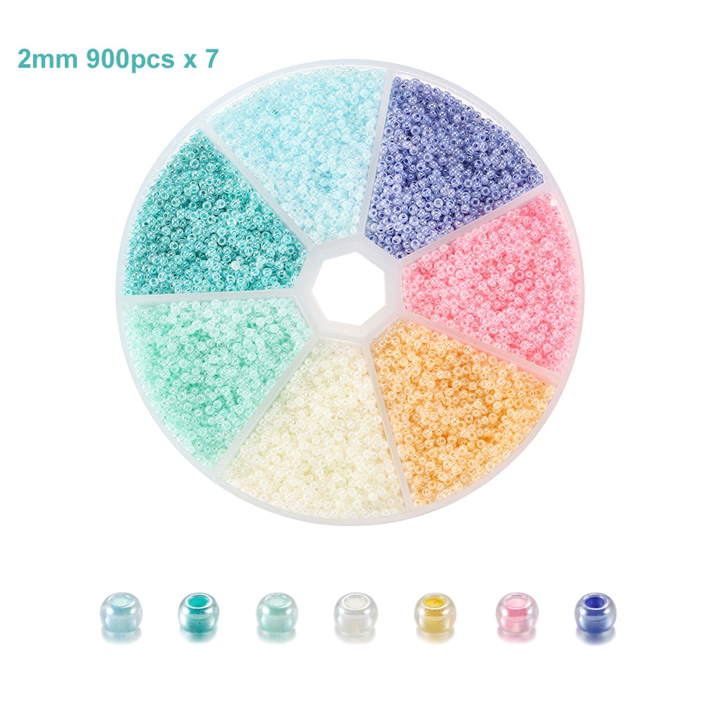 2mm Glass Seed Beads 6300pcs Set