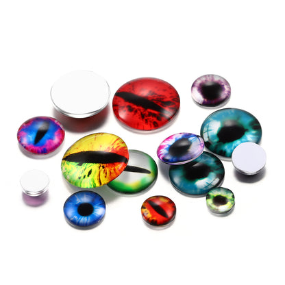 20PCS 8-20mm Mixed Colors Glass Cabochon for DIY