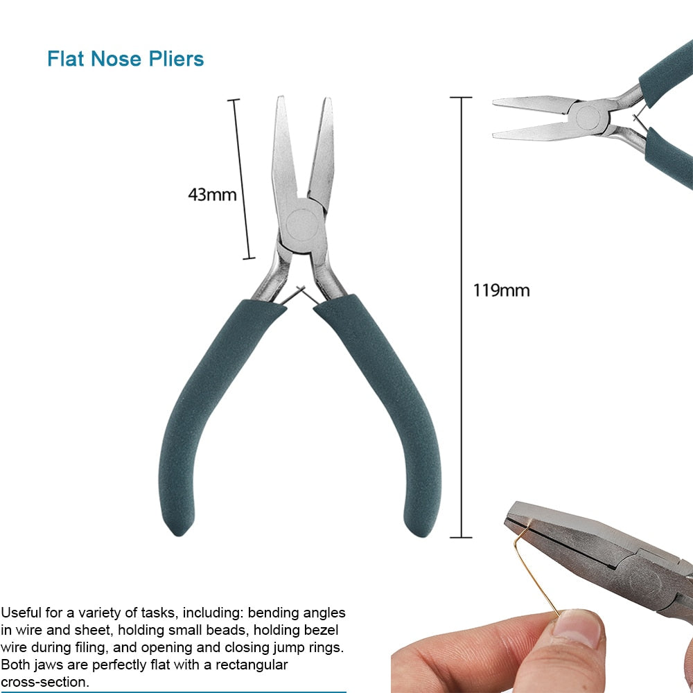 Flat Nose Pliers Smooth for Jewelry Making Wire Wrapping Bending Yellow (6  inch)