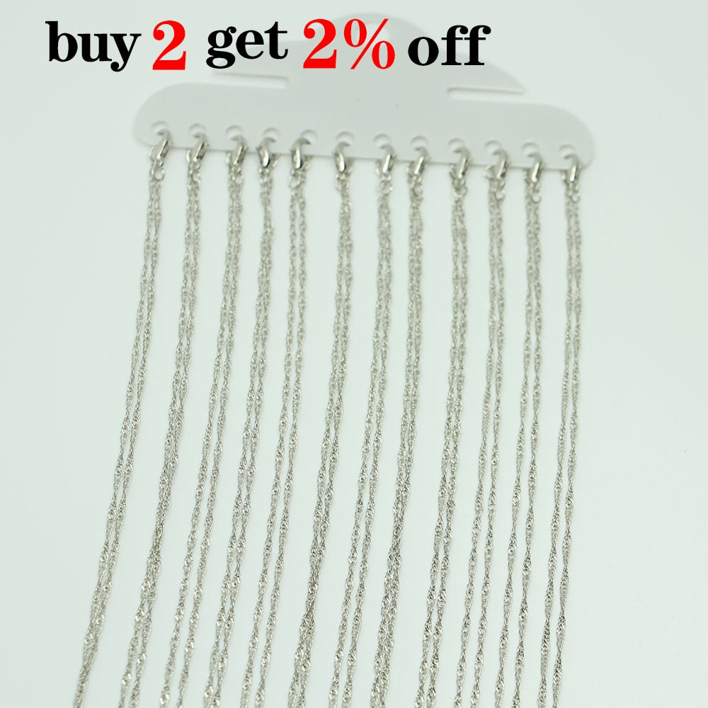 Necklace Water Wave Chains with lobster clasp - 12Pcs Pack 42cm