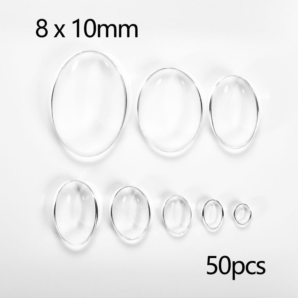 5-50Pcs Assorted Transparent Glass Cabochons