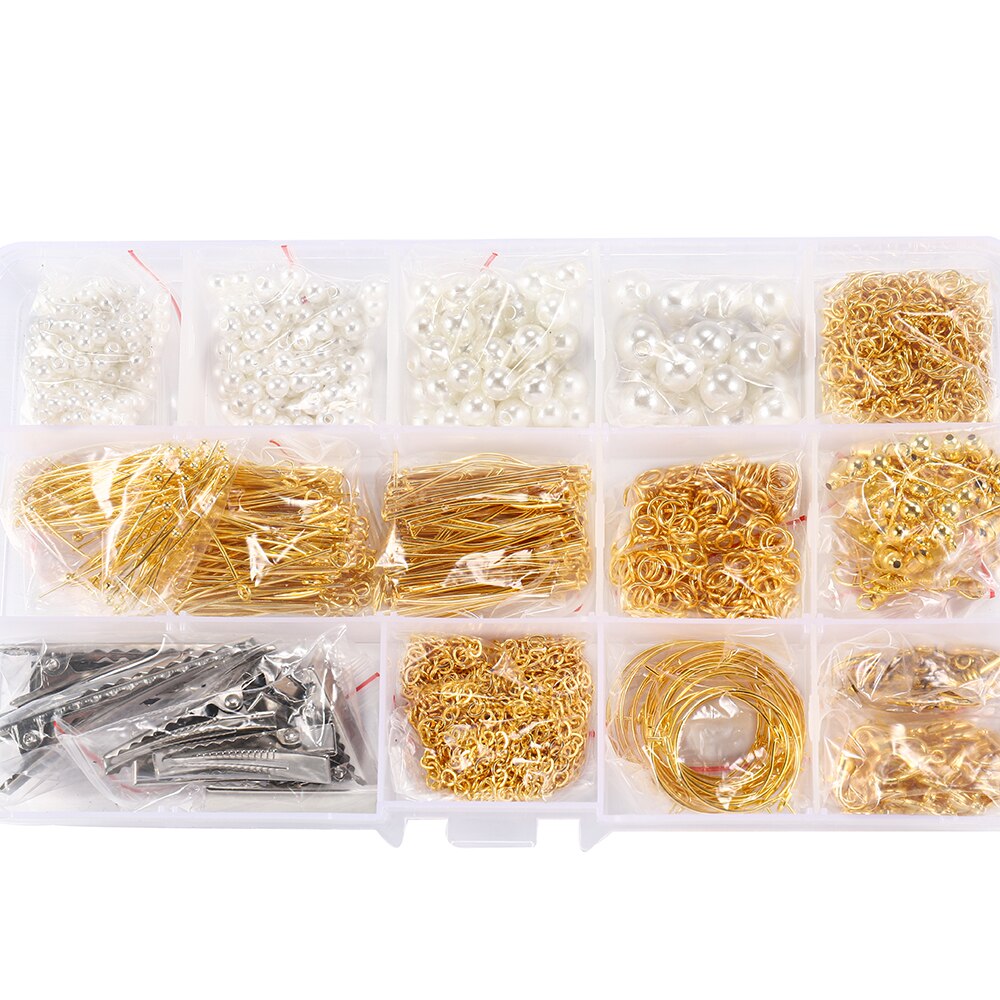 Kit de fournitures pour la fabrication de bijoux, 1200 pièces